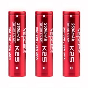 Vapcell K25 18650 Battery in Case
